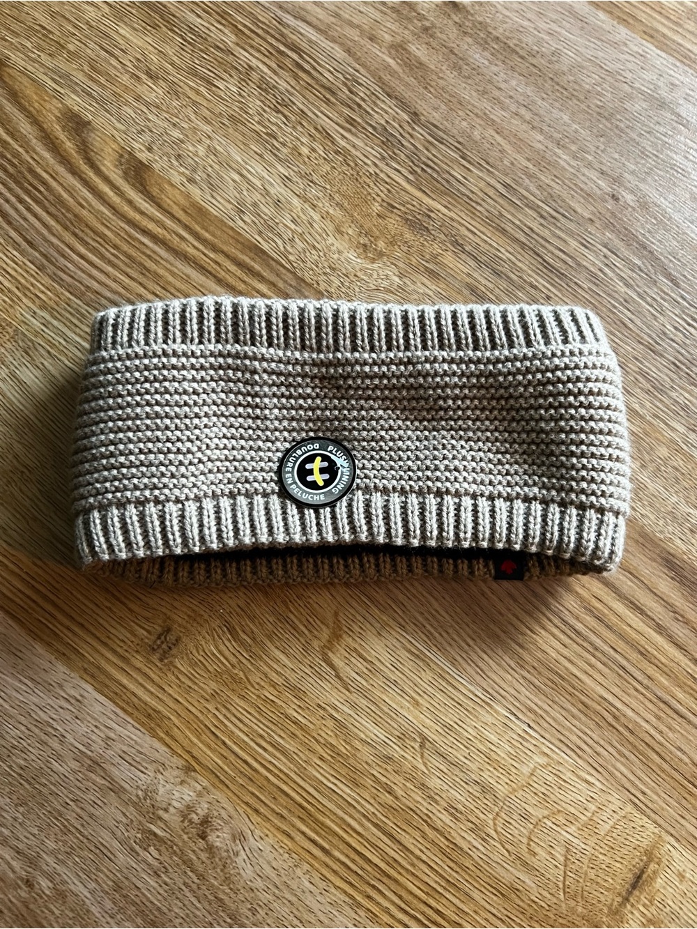 NWT HotPaws Adult Beige Knitted Faux Fur Lined Winter Headband